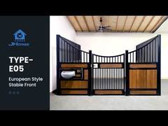 Frentes de Baias para Cavalos com Acabamento em Pó, Galvanizadas, Padrão 12x12 pés