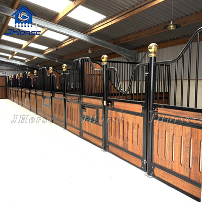 Equipamento de caixa estável de cavalo revestido de pó pesado Equitação Cavalinha Estande Frente Com Janela de Alimentação