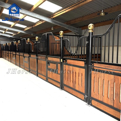 Cabalo de luxo europeu estável painéis de parede interiores interno cabalo de bambu estável com alimentador rolante estável